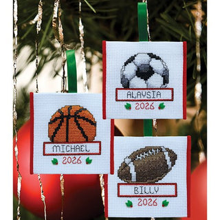 Sports Balls Ornaments: Countdown to Christmas - 2026 Ornament Series from Stoney Creek Cross Stitch Collection Magazine Spring 2026 | Vol. 38 No. 2