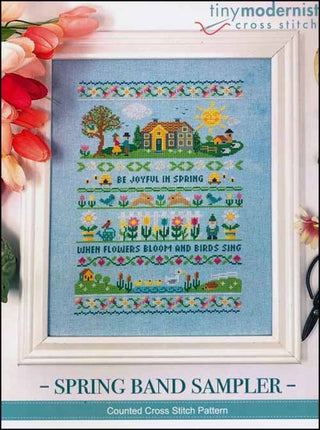 Spring Band Sampler Cross Stitch Pattern - Premium Pattern, Cross Stitch from Tiny Modernist - Just $12! Shop now at Crossed Hearts Needlework & Design