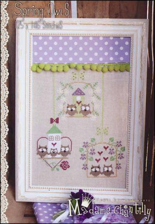 Spring Owls Cross Stitch Pattern by Madame Chantilly - Premium Pattern, Cross Stitch from Madame Chantilly - Just $12.22! Shop now at Crossed Hearts Needlework & Design