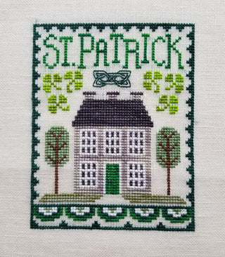 St. Patrick's House Trio Cross Stitch Pattern by Waxing Moon Designs 