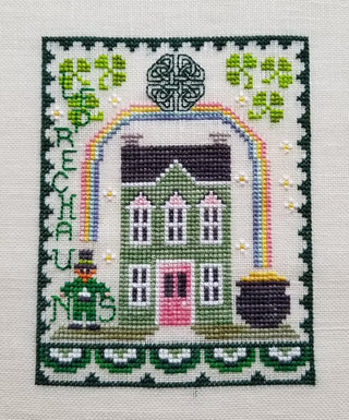 St. Patrick's House Trio Cross Stitch Pattern by Waxing Moon Designs 