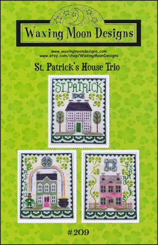St. Patrick's House Trio Cross Stitch Pattern by Waxing Moon Designs - Premium Pattern, Cross Stitch from Waxing Moon Designs -Shop now at Crossed Hearts Needlework & Design
