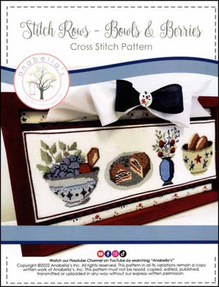 Stitch Rows: Bowls and Berries Cross Stitch Pattern by Anabella's - Premium Pattern, Cross Stitch from Anabella's - Just $9! Shop now at Crossed Hearts Needlework & Design