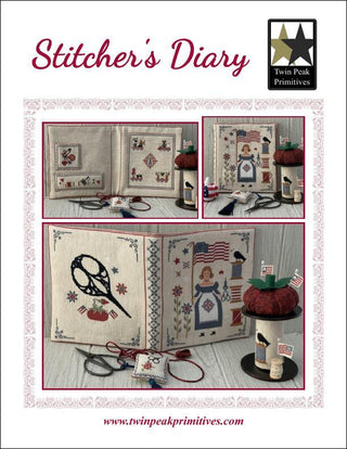 Image of Stitcher's Diary Cross Stitch Pattern by Twin Peak Primitives