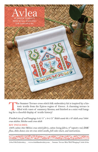 'NEW! Summer Terrace Mini Wall Hanging Cross Stitch Kit