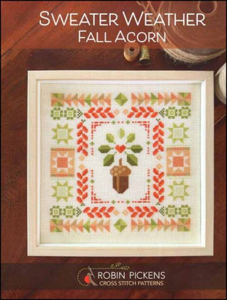 Sweater Weather Fall Acorn Cross Stitch Pattern by Robin Pickens