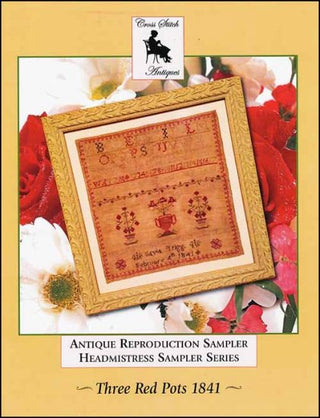 Three Red Pots 1841 Cross Stitch Pattern by Cross Stitch Antiques - Premium Pattern, Cross Stitch from Cross Stitch Antiques - Just $16! Shop now at Crossed Hearts Needlework & Design