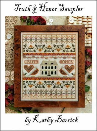 Truth & Honor Sampler Cross Stitch Pattern by Kathy Barrick - Premium Pattern, Cross Stitch from Kathy Barrick - Just $14! Shop now at Crossed Hearts Needlework & Design