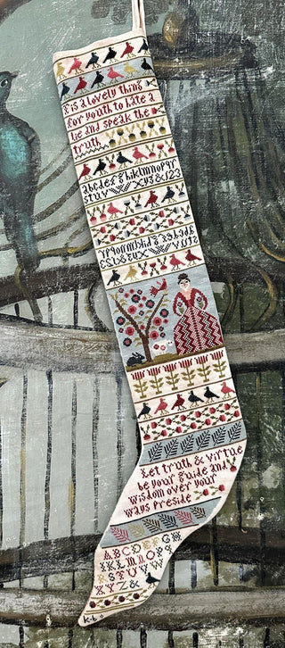 Truth & Virtue Stocking | Cross Stitch Pattern by Kathy Barrick