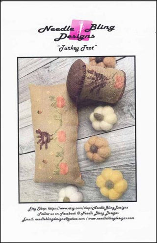 Turkey Trot Cross Stitch Pattern - Premium Pattern, Cross Stitch from Needle Bling Designs - Just $10! Shop now at Crossed Hearts Needlework & Design