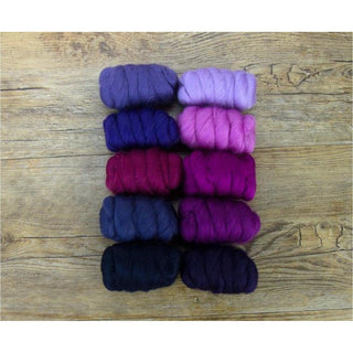Mixed Merino Wool Variety Pack | Very Berry (Purples) 250 Grams, 23 Micron