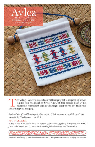 'NEW! Village Dancers Mini Wall Hanging Cross Stitch Kit