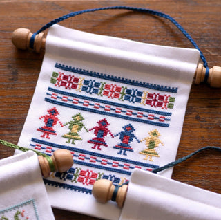 'NEW! Village Dancers Mini Wall Hanging Cross Stitch Kit