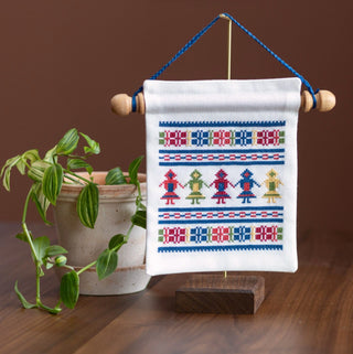 'NEW! Village Dancers Mini Wall Hanging Cross Stitch Kit