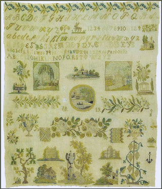 Weeping Willow & Rose Sampler | Cross Stitch Pattern by 1884 Stitchery Designs