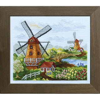 Windmills cross stitch pattern from Stoney Creek Cross Stitch Collection Magazine Spring 2026 | Vol. 38 No. 2
