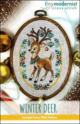 Winter Deer Cross Stitch Pattern by Tiny Modernist *NEW* - Premium Pattern, Cross Stitch from Tiny Modernist - Just $12! Shop now at Crossed Hearts Needlework & Design