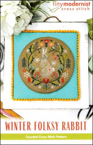 Winter Folksy Rabbit Cross Stitch Pattern by Tiny Modernist *NEW* - Premium Pattern, Cross Stitch from Tiny Modernist - Just $9! Shop now at Crossed Hearts Needlework & Design