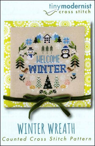 Winter Wreath Cross Stitch Pattern by Tiny Modernist *NEW* - Premium Pattern, Cross Stitch from Tiny Modernist - Just $9! Shop now at Crossed Hearts Needlework & Design