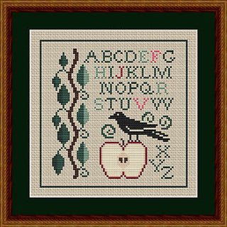 Winter Crow and Apple Cross Stitch Pattern by Happiness Is HeartMade - Premium Pattern, Cross Stitch from Happiness Is Heartmade - Just $8! Shop now at Crossed Hearts Needlework & Design