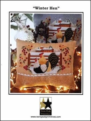 Winter Hen Cross Stitch Pattern by Twin Peak Primitives 