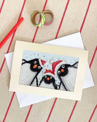 Penguin Selfie Counted Cross Stitch Kit by Bothy Threads XMAS89