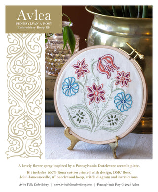 Pennsylvania Posy embroidery hoop kit