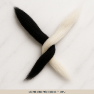 Black Merino Wool Carded Sliver | 19 Micron Dyed Wool