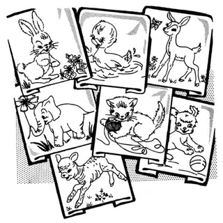 Baby Animals Vintage Embroidery Iron-on Transfer #3738 by Aunt Martha's®