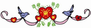 Aunt Martha's #3870 Hearts, Birds, Butterflies, & Floral Iron-On Transfer Pattern
