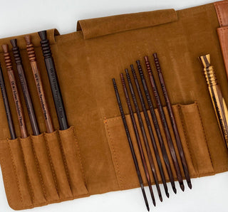 Premium Rosewood Crochet Hooks Set with Carrying Case | 13 Crochet Hooks Size US E - P