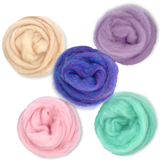 Fairytale Pastels Carded Corriedale Wool Sliver Variety Pack