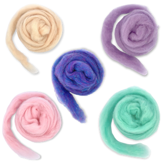 Fairytale Pastels Carded Corriedale Wool Sliver Variety Pack