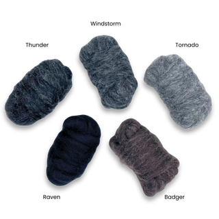 Shadowlands Carded Corriedale Wool Sliver Variety Pack