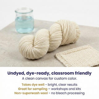 Blue Faced Leicester Worsted Weight Yarn | Undyed 100 Gram Skein | ~175 Yards