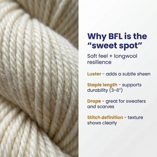 Blue Faced Leicester Worsted Weight Yarn | Undyed 100 Gram Skein | ~175 Yards