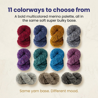 Premium Super Bulky (Chunky) Weight Multicolored Merino Yarn