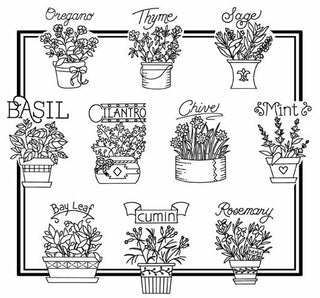 Superb Herbs Iron-on Embroidery Pattern #4001 Aunt Martha's® - Premium Transfer Patterns from Aunt Martha's® - Just $1.90! Shop now at Crossed Hearts Needlework & Design