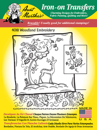 Woodland Embroidery Iron-On Transfer #4018 by Aunt Martha's® - Crossed Hearts Needlework & Design