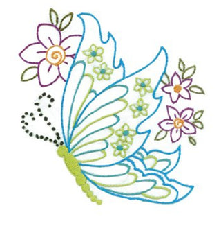 Aunt Martha's® Flower & Butterflies Iron-on Embroidery Pattern - Crossed Hearts Needlework & Design