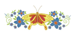 Aunt Martha's® Flower & Butterflies Iron-on Embroidery Pattern - Crossed Hearts Needlework & Design