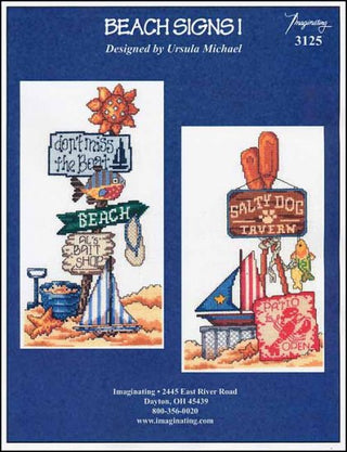 Beach Signs 1 Cross Stitch Pattern by Imaginating (DISCONTINUED) - Premium Pattern, Cross Stitch from Imaginating - Just $7! Shop now at Crossed Hearts Needlework & Design