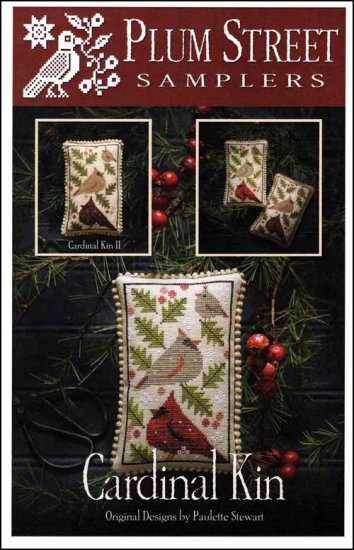 Cardinal Kin Cross Stitch Pattern Plum Street Samplers – Crossed Hearts ...