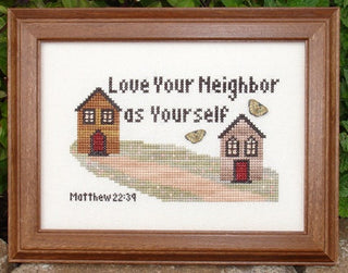 Love Your Neighbor Cross Stitch Pattern by My Big Toe Designs - Premium Pattern, Cross Stitch from My Big Toe Designs™ - Just $8! Shop now at Crossed Hearts Needlework & Design