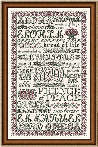 The Name of God Counted Cross Stitch Pattern - Premium Pattern, Cross Stitch from My Big Toe Designs™ - Just $14.50! Shop now at Crossed Hearts Needlework & Design