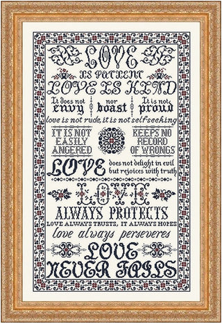 1 Corinthians Cross Stitch Pattern by My Big Toe Designs - Premium Pattern, Cross Stitch from My Big Toe Designs™ - Just $18! Shop now at Crossed Hearts Needlework & Design