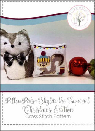 Skylar The Squirrel Pillow Pals Christmas Edition Cross Stitch Pattern by Anabella's - Premium Pattern, Cross Stitch from Anabella's - Just $8! Shop now at Crossed Hearts Needlework & Design