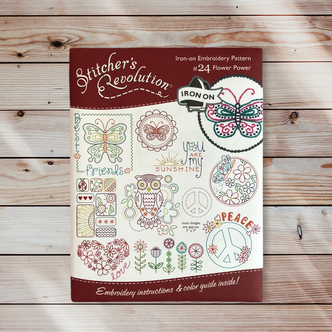 SR24 Flower Power – Stitcher’s Revolution® Iron-On Embroidery Transfer ...