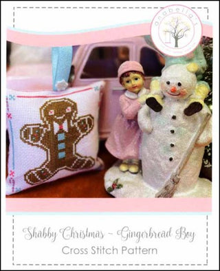 Shabby Christmas Gingerbread Boy Cross Stitch Pattern by Anabella's - Premium Pattern, Cross Stitch from Anabella's - Just $6! Shop now at Crossed Hearts Needlework & Design
